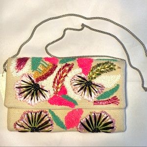 NWT - Tropical beaded & sequined clutch. Made in India.